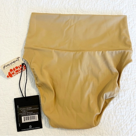 Free People The Contour High Waist Swim Bikini Bottoms Neutral Small S NWT - Picture 6 of 7